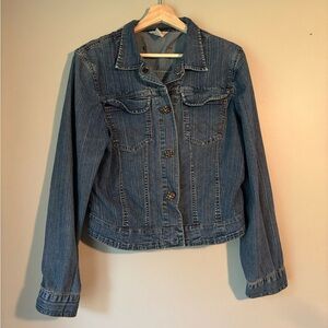CAbi Blue Jean Jacket with Unique Buttons